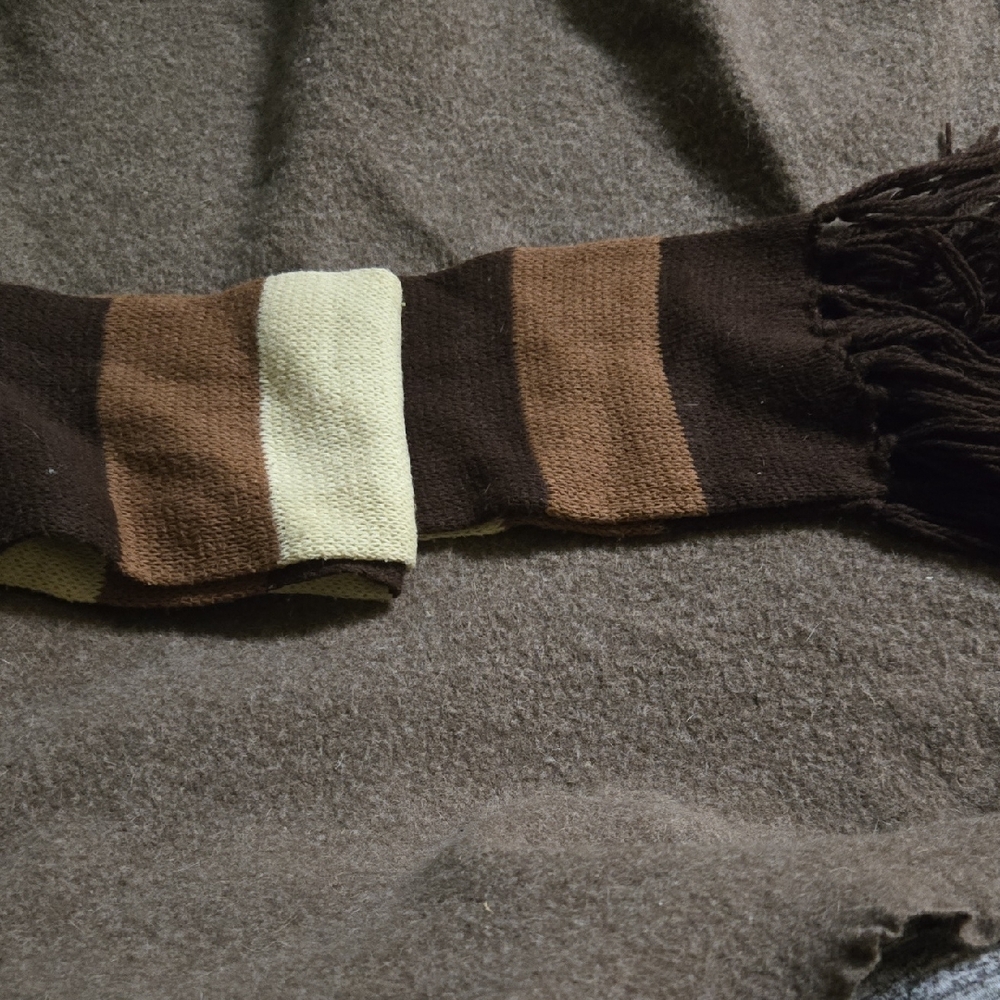 Striped Brown and Cream Scarf